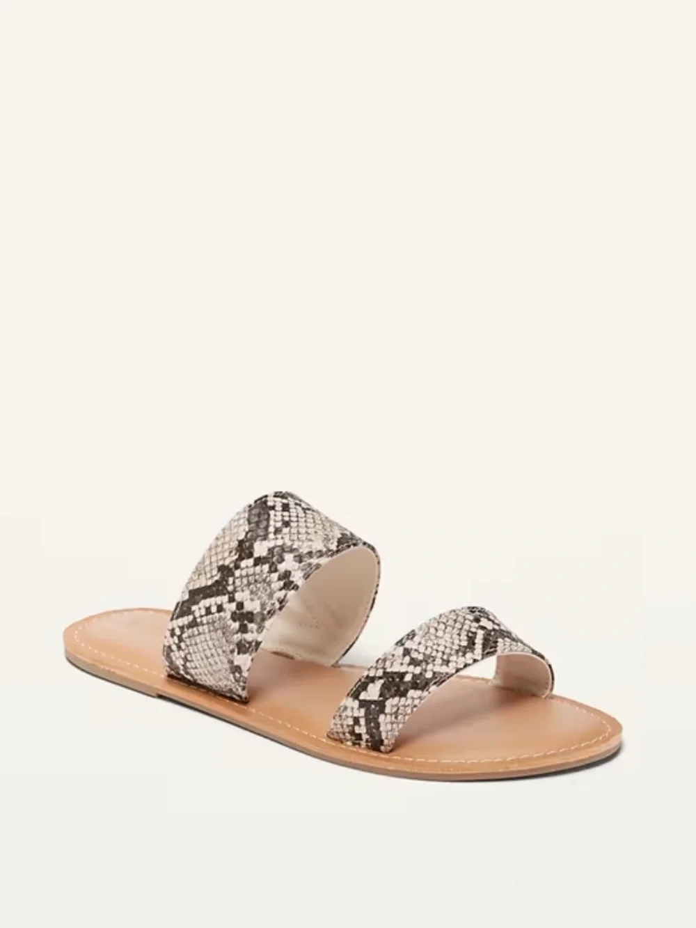 Old Navy Faux-Leather Double-Strap Slide Sandals Size 9 in Faux Snakeskin